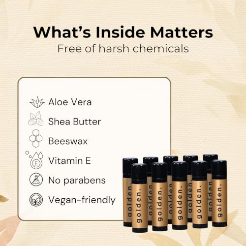 Men's Lip Balm Set - Soothing, Moisturizing, Aloe & Vitamin E, Vanilla Scent - Pack of 10