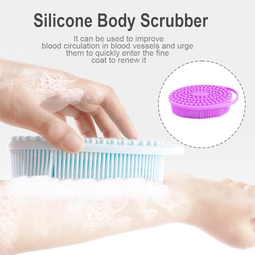 Bsofing 3-Pack Soft Silicone Body Scrubber & Exfoliating Shower Brush