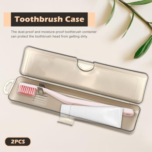 NINEFOX Travel Toothbrush Case - 2 Pack, Portable & Durable