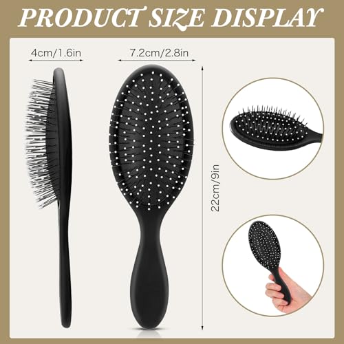 Nuenen 6-Pack Wet Detangling Hair Brushes with Soft Bristles, Travel-Friendly