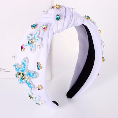 JERTOCLE Starfish Headband for Women Summer Beach Hair Accessories - Tropical Ocean Knot