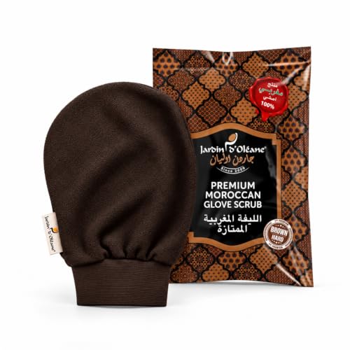 Jardin D'Oleane Moroccan Kessa Glove Scrub Brown - Exfoliating Bath Tool