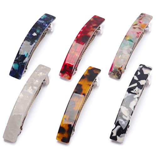 6 Pcs Tortoiseshell Hair Barrettes for Women - Stylish Clips