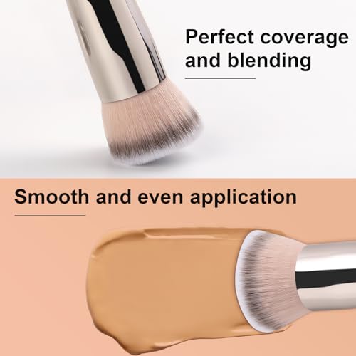 TEOYALL Kabuki Foundation Brush - Flat Top Buffing Brush for Liquid