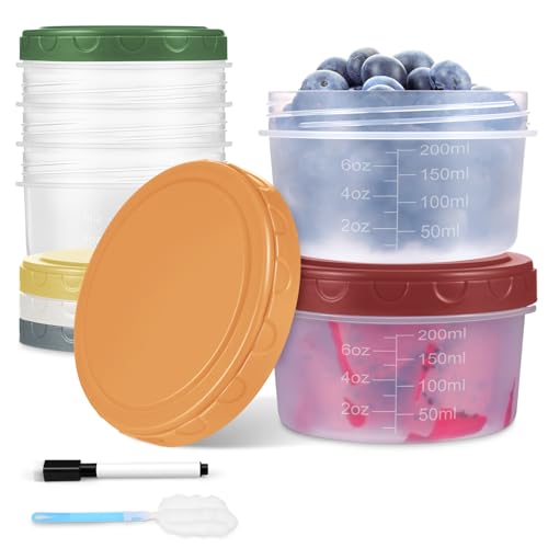 Yomarket 10 oz Reusable Plastic Containers with Lids - Leakproof Food Storage for Meal Prep