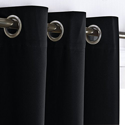 NICETOWN Blackout Curtain Panel - 42x63 Inch, Energy Efficient, Black