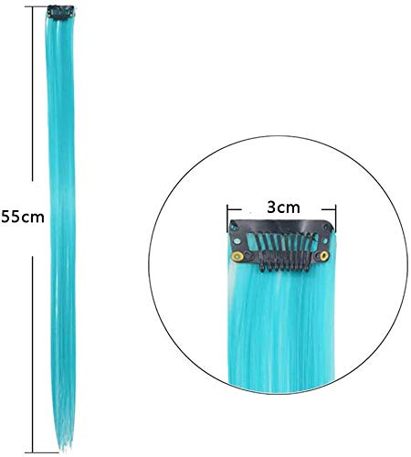 24Pcs 22-Inch Colorful Clip-In Hair Extensions, Heat-Resistant Rainbow