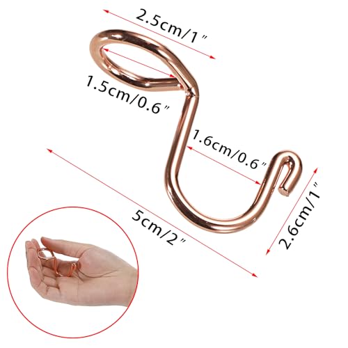 Sumnacon Rose Gold Clothes Hanger Hooks - 30 Pcs Metal Extender for Space Saving