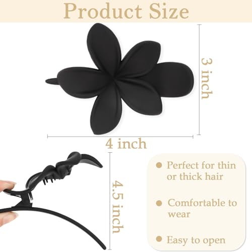YISSION 6 Pcs Neutral Colors Flower Flat Hair Clips for Women & Girls