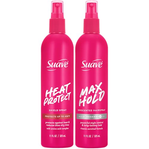 Suave Hair Styling Set: Heat Protection Spray & Max Hold Hairspray