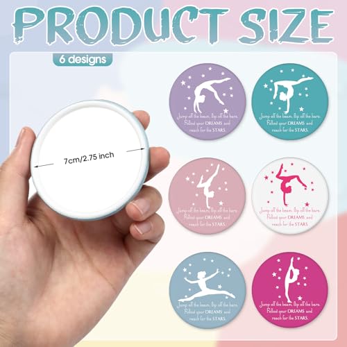 CroBlissful 18 Pcs Colorful Gymnastics Party Favors with Inspirational Mirrors