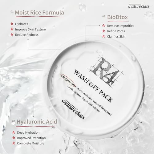 R4 Rice Wash Off Facial Mask – Korean Skin Care for Bright, Smooth Skin, 3.38 Fl Oz