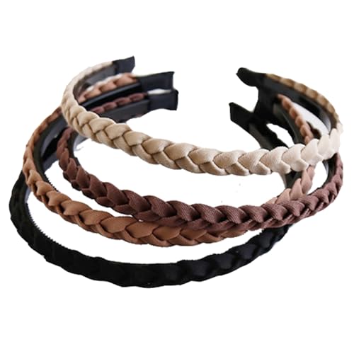 Lvyeer Braided Headband - Non Slip Women’s Hair Band (Set of 4)