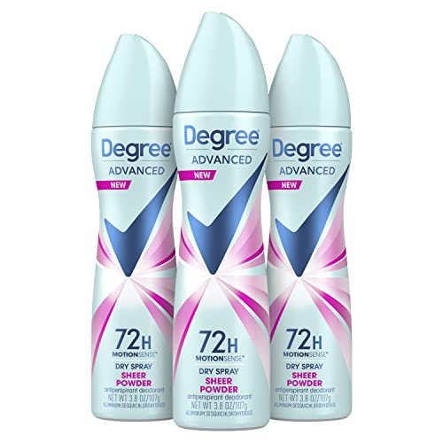 Degree Advanced Sheer Powder Antiperspirant Dry Spray for Women, 3 Pack