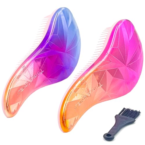 WYNK Detangling Hairbrush 2 Pack for Adults & Kids - Iridescent