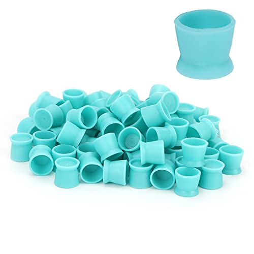 Disposable Silicone Tattoo Ink Cups 300pcs - Safe, Flexible Pigment Caps for Eyebrow, Lip & Eye Tattoos