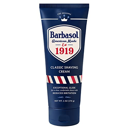 Barbasol 1919 Classic Shaving Cream | Non-Aerosol Shave Cream for Men | Infused With Aloe, Coconut Oil, Shea Butter | Exceptional Glide | Made in the USA, 6 OZ (Pack of 1)