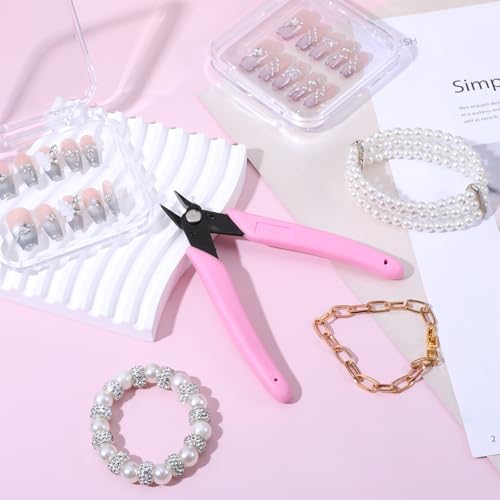 Pink Rhinestone Remover Scissors - 5" Nail Art Tool
