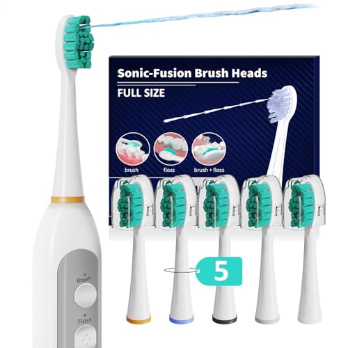 Replacement Toothbrush Heads for Waterpik Sonic Fusion 2.0 - 5 Pack