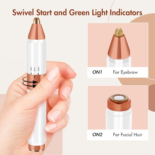 Acavado 2-in-1 Eyebrow & Facial Hair Remover for Women, Painless & Portable