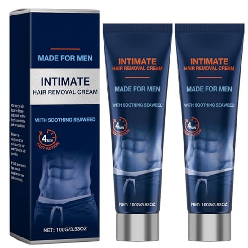 2026 New Painless Hair Removal Cream for Men, Fast-Acting Gentle Depilatory for arms legs chest, Intimate & Body Depilatory Cream, Moisturizing Soothing Formula (2 Pack)
