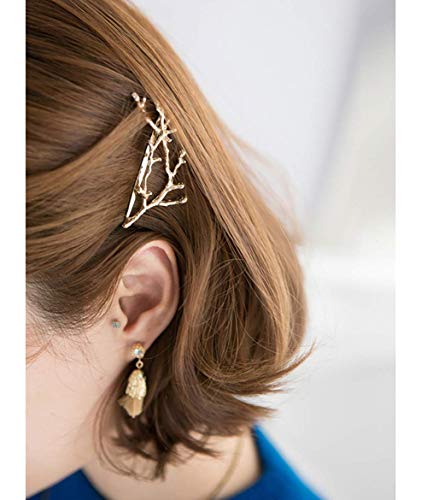 10pcs Gold Silver Leaf Hair Clips Set - Elegant Dainty Hairpins for Wedding & Gifts