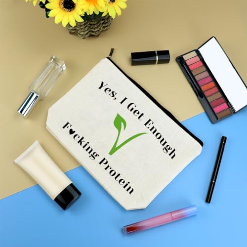 Vegetarian Lover Gift Makeup Bag - Mikela Vegan Zipper Pouch