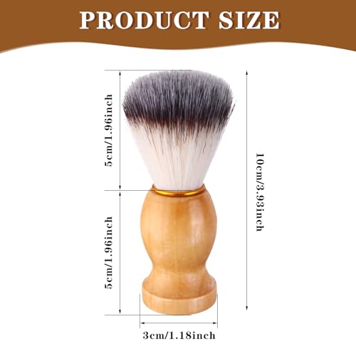 7Pcs Brown Shaving Brush Set with Wooden Handle - Professional Quality