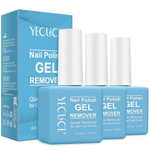 NIFEISHI Gel Polish Remover 0.5oz 3 Pack - No Foil Soak 3-5 Min Quick Peel