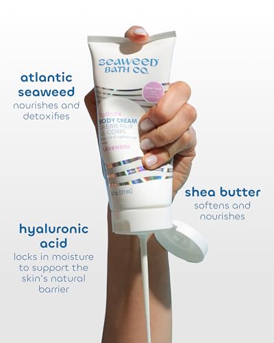 Seaweed Bath Co. Hydrate Lavender Body Cream 6 oz - Vegan, Natural Moisturizer