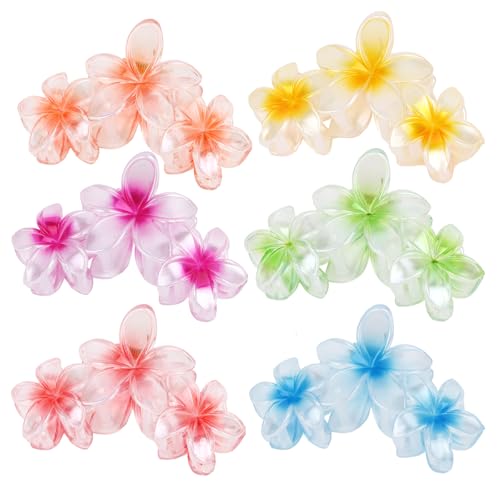Ondder Large Matte Hawaiian Flower Hair Claw Clips for Women - Color C