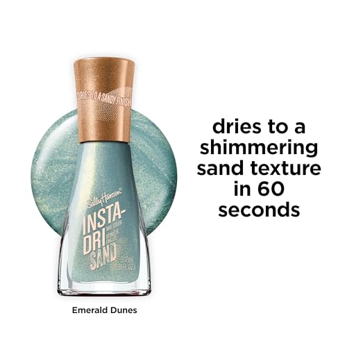Sally Hansen Insta-Dri Sand Nail Polish 137 Emerald Dunes 0.31 Fl Oz - Iridescent Sea Green, Quick Dry