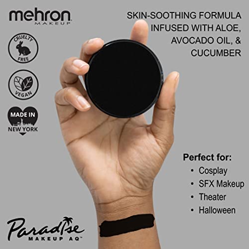 Mehron Paradise AQ Black Water-Activated Face & Body Paint 1.16 oz