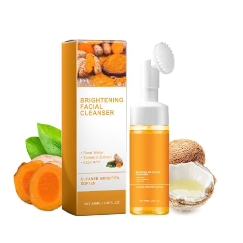 Yaper Turmeric Facial Cleanser with Brush - Deep Brightening Skin Wash - 1 Piece