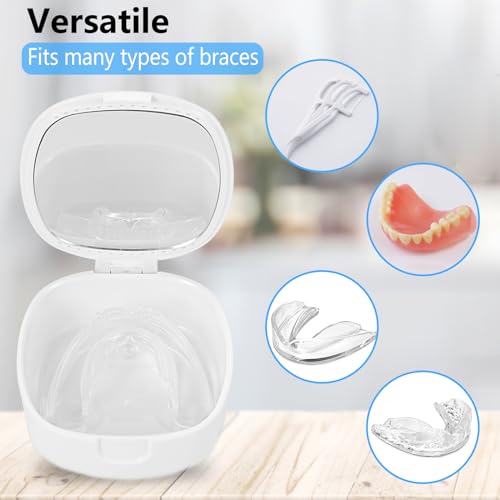 Portable Retainer Case with Mirror & Ventilation - Pink Floral