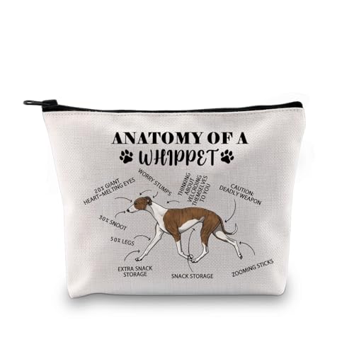 Anatomy Of Whippet Makeup Bag - Funny Gift for Dog Lovers