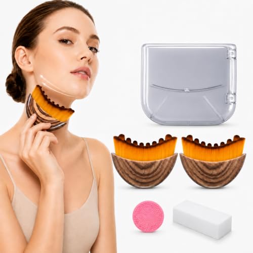 Lymphatic Drainage Face Brush Set - 2 Soft Bristle Brushes & Accessories
