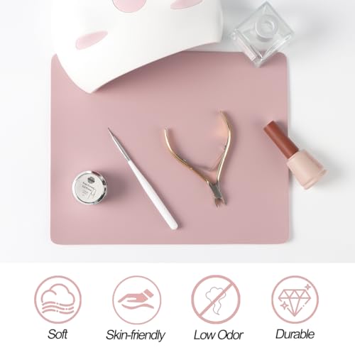 2PCS Nail Art Table Mat with Microfiber Leather, Non-Slip, Waterproof, Professional Manicure Desk Pad