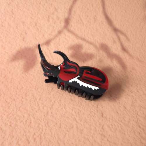 Horned Beetle Claw Clip - Durable Cellulose Acetate Novelty Hair Accessory