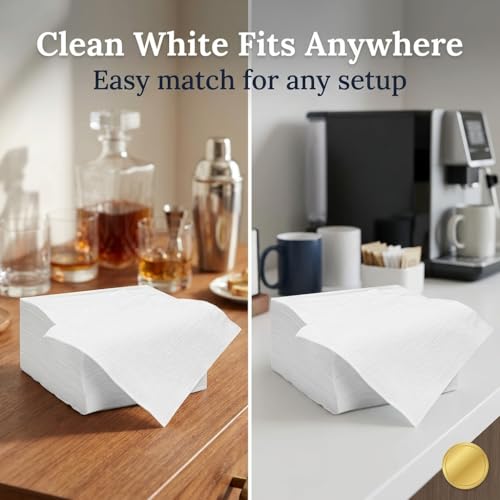 500 Count White Cocktail Napkins - Absorbent Paper for Parties & Bars
