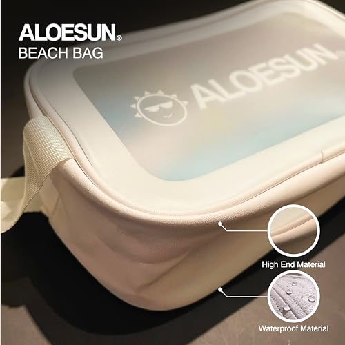 ALOESUN White Waterproof Clear Beach & Travel Bag Organizer with Zipper
