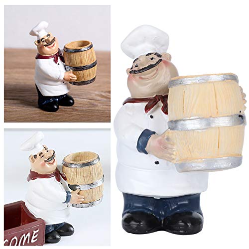 Chef Statue Toothpick Holder - Decorative Resin Kitchen Dispenser
