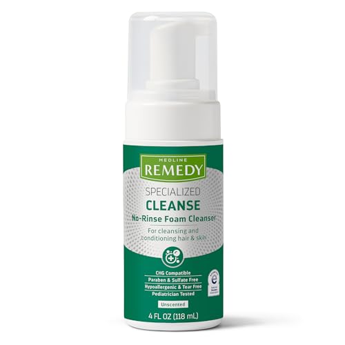 Medline Remedy No-Rinse Foam Cleanser - 4 oz, Moisturizing Body Wash