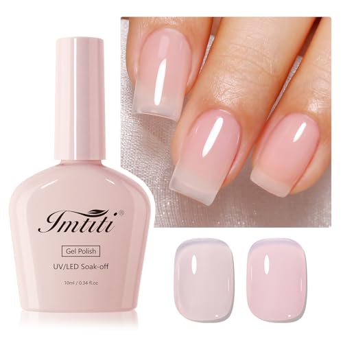 Milky Pink Jelly Gel Nail Polish 10ML - Sheer Glassy Finish
