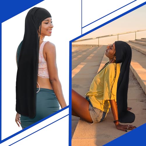 Twistover 37-Inch Jumbo Dreadlock Cap - 4 Pack Milk Fiber Hair Wrap for Locs