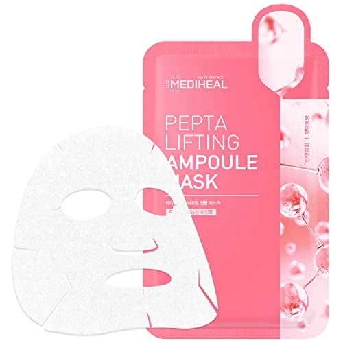 Mediheal Pepta Lifting Ampoule Facial Mask Sheet Pack of 15 - Collagen & Peptide Anti-Aging
