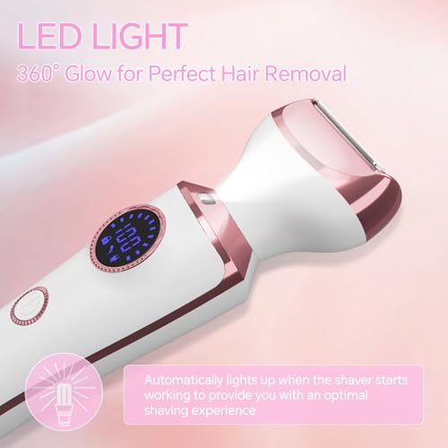 RUIBO Rose Gold Electric Razor for Women - 4-in-1 Trimmer & Shaver