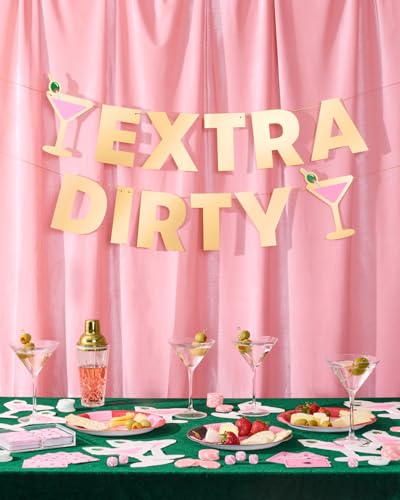 Gold Foil Extra Dirty Martini Banner - 5ft Bachelorette Party Decor