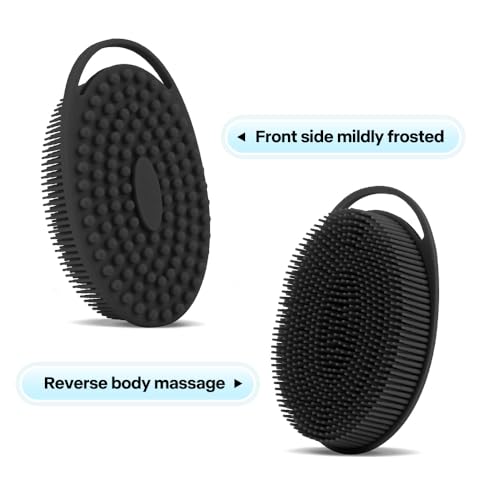 WRNZL 6-Pack Silicone Body Scrubber - Double-Sided Exfoliating Shower Loofah