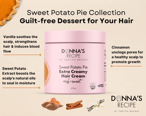 Donna's Recipe Curl Cream for Natural Hair - Moisturizing & Defining, 6 oz